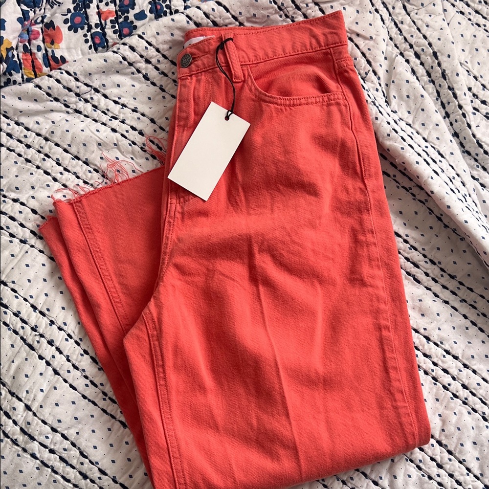 Coral Wide leg cropped jeans